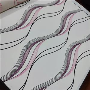 کاغذ دیواری سفید طرح دار یاسی قابل شستشو سه بعدی
