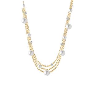 گردنبند طلا 18 عیار زنانه با طرح مروارید ماوی گالری مدل سه رج مروارید البر صدف