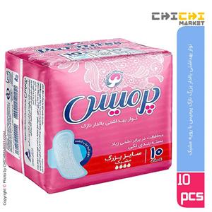 نوار بهداشتی بالدار نازک سایز بزرگ پرمیس  با رویه مشبک