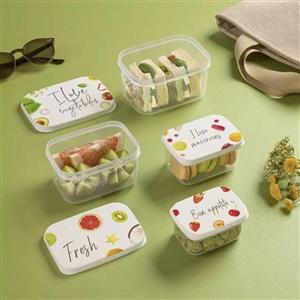 ست ظرف غذا مستطیل چاپدار لیمون