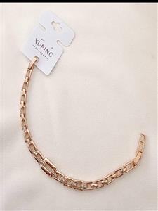 دستبند زنجیری زنانه نگین دار | طرح مستطیلی | برند ژوپینگ |رنگ ثابت | ضدحساسیت