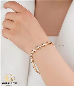 دستبند زنجیر حلقه‌ای نگینی ژوپینگ‌ | کد 389