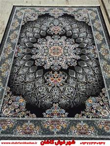 طرح مانلی فرش سرمه ای طوسی