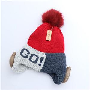 کلاه  پسرانه گوشدار تدی رنگ قرمز 61415