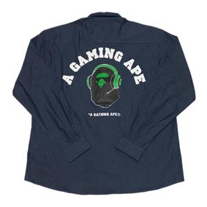 پیراهن جین مردانه آبی تیره بیپ bape