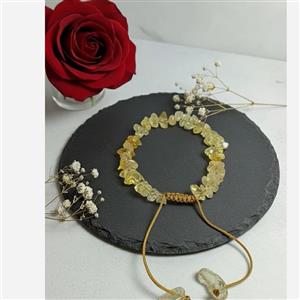 دستبند سنگ سیترین قابل تنظیم سایز نخ 