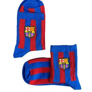 جوراب ورزشی ساق بلند مردانه مدل باشگاه فوتبال بارسلونا 