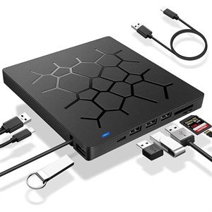 درایو نوری اکسترنال آکستروم AXTROM EXTERNAL CD/DVD DRIVE w/ Card ReaderFULL HUB