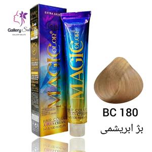 رنگ موی کم آمونیاک مجیک کالر رنگ بژ ابریشمی شماره MC 180  حجم 100 میلی لیتر/ 100 Magic Color Low Ammonia Hair Dye No. MC 180  BEIGE SILK