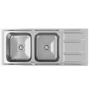 سینک ظرفشویی توکار داتیس مدل DB-210 دو لگنه استیل ضدزنگ