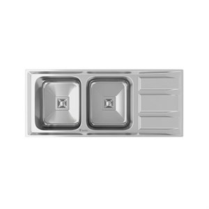 سینک ظرفشویی توکار داتیس مدل DB-210 دو لگنه استیل ضدزنگ