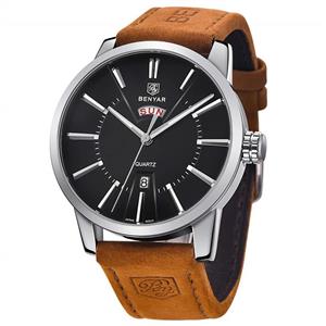 BENYAR Classic Casual Elegant Business Watch Sport Waterproof Brown Leather Band Date Wrist Mens Watches 5101M 