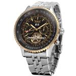 Forsining Men's Self winding Automatic Tourbillon Calendar Watch with Link Bracelet JAG034M4T2