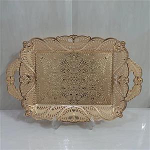سینی چایخوری سیلور طلایی متوسط مارک آسنا ترک ( سینی پذیرایی)