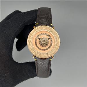 ساعت مچی مردانه ورساچه ۲۰۲۵ صفحه قهوه ای بند استیل رزگلد