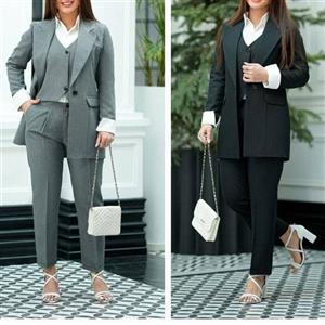 ست سه تیکه مانتو ، جلیقه و شلوار ، مکانیک پرشیا ، تک رنگ سایز 1 و 2 و3