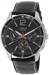 ساعت مچی مردانه کاسیو مدل MTP1374L1AV با بند چرمی Casio Enticer Black Dial Leather Strap Men's Watch 