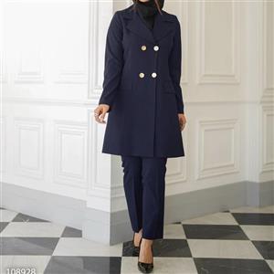 مانتو و شلوار اداری 1089 جنس فیونا ساده 4چهاردکمه پشت چاکدار  قد مانتو 93 شلوار 101