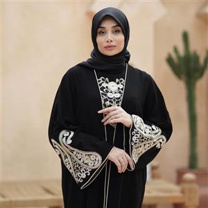 مانتو زنانه مجلسی مروا مدل عبایی دو تکه کد301