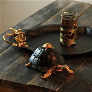 شکلات خوری و قندان سالینو مدل لاک پشت مشکی M-124