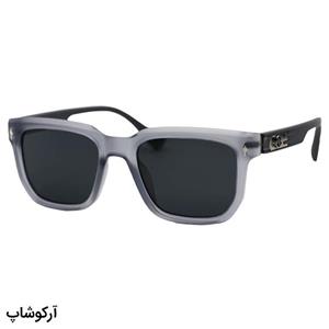 عینک آفتابی Gucci با فریم طوسی رنگ، شکل مربعی، لنز دودی تیره و پلاریزه و دسته فنردار مدل 7126