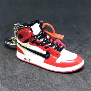 Air Jordan 1 I High Retro Off White Chicago Bulls OG Sneakers Shoes 3D Keychain Figure With Shoe Box 