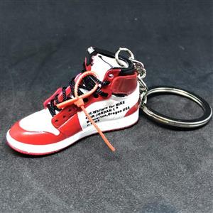 Air Jordan 1 I High Retro Off White Chicago Bulls OG Sneakers Shoes 3D Keychain Figure With Shoe Box 