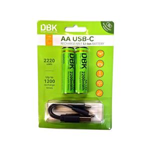 باتری قلمی شارژی تایپ سی DBK کد 8769