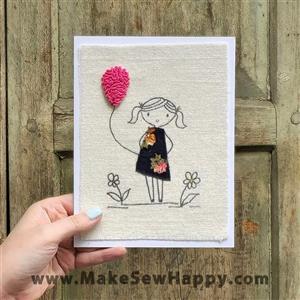 کارت پستال پارچه‌ای طرح دخترک مو قرمز