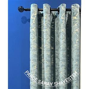 پرده آماده پنل مخمل طلاکوب رنگ آبی درباری ( رنگ  بندی کامل )