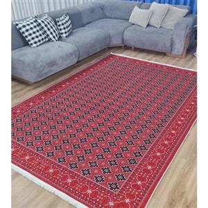 فرشینه | فرش چاپی برند حسن نیا چاپی هازان ترک طرح ترکمن لاکی 129 (پس کرایه)