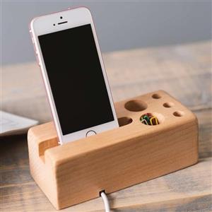 هولدر (استند) گوشی چوبی -چوب راش مدل السا  برند رادین چوب- پوشش گیاهی