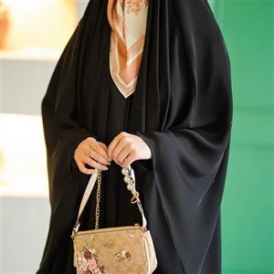 چادر جده نگین بارانی جنس کرپ حریرالاسود 