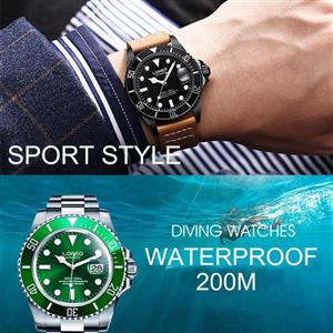 Mens Classic Luxury 316L Stainless Steel Sapphire Glass Automatic Watch 200m Waterproof Mechanical 