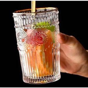 لیوان  طرح زارا  دور  طلایی. با جنس وارداتی ، بلور شفاف و آنتی شوک