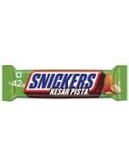 شکلات اسنیکرز با طعم زعفران و پسته و با روکش شکلاتی 22 گرمی Snickers Kesar Pista Chocolate Bar بسته 15 تایی