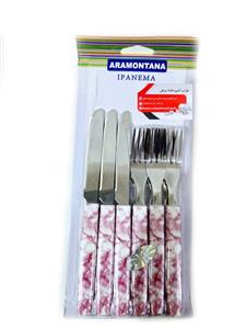 چاقو چنگال میوه خوری رنگ صورتی ابری با کیفیت بسیار بالا ضد زنگ و ضد کثیف ماندن