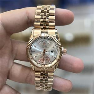 ساعت رولکس رزگلد دیت جاست قفل اصلی، قاب اصلی، پشت پرس، موتور سوپرمدل9.
