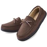 Men's Casual Memory Foam Comfortable Moccasin Slippers House Shoes Indoor/Outdoor Anti-Slip Rubber Sole