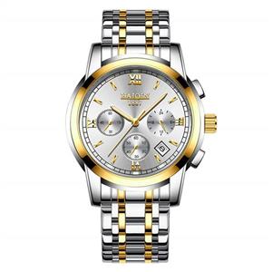 HAIQIN Men’s Analog Quartz Watches Waterproof Sports Wristwatch Chronograph Stainless Steel Dress Business Watch for Men, Luminous, Gift