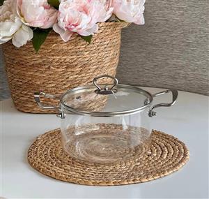 قابلمه پیرکس دسته استیل