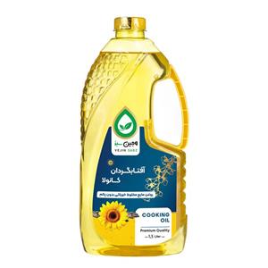 روغن مایع  آفتابگردان زیتون و ذرت سرخ کردنی وجین سبز - 1500 میلی لیتر