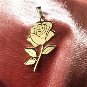 پلاک طلا گل رز 