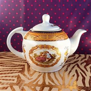 قوری چینی لیلی و مجنون لمونژ سایز کوچک با ظرفیت 2-3 لیوان