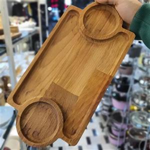 اردو خوری و رولت خوری  اردوخوری 3 تیکه جای فنجان دار چوبی راش طول 33 عرض 16(پس کرایه) 