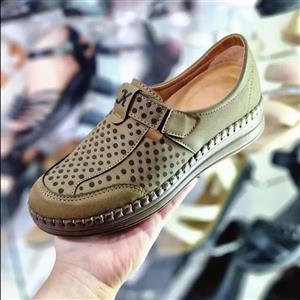 کفش طبی دست دوز شیک با پد خارپاشنه و کفی طبی سایز 37 تا 40زیتونی 