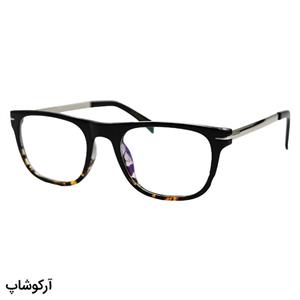 عینک طبی با فریم مستطیلی، رنگ مشکی و هاوانا، دسته نقره‌ای و لولا فنری برند David Beckham مدل DB1301