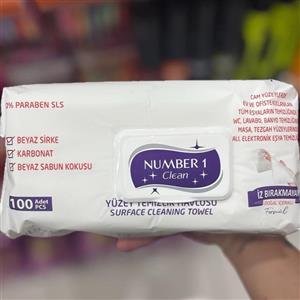 دستمال مرطوب همه کاره نامبر وان Number 1 تعداد 100 برگ عمده و خرده