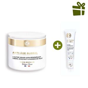 پک کرم ضد چروک دور چشم و کرم روز و شب آنتی ایج گلوبال ایوروشه