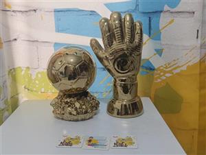 تندیس دستکش طلا و توپ طلا پایه اصلی پک 2 عددی